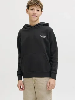 Jack and Jones Junior lasten huppari JJROAR SWEAT HOOD JNR, musta