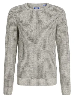 Jack and Jones Junior lasten neulepusero JJGLOBAL KNIT CREW NECK JNR, harmaa