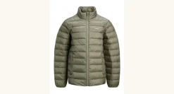 Jack and Jones Junior takki JJLOUIS LIGHT PUFFER COLLAR JNR, tummanvihreä