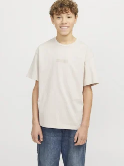Jack and jones junior t-paita, JJTAKA TEE SS CREW NECK Beige