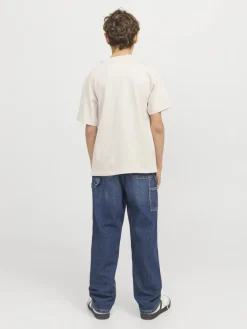 Jack and jones junior t-paita, JJTAKA TEE SS CREW NECK Beige