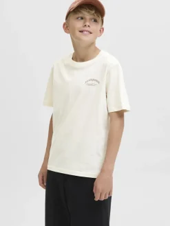 Jack and jones junior t-paita, JJEBRANDES RELAXED TEE SS NOOS JNR Luonnonvalkoinen