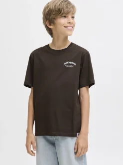 Jack and jones junior t-paita, JJEBRANDES RELAXED TEE SS NOOS JNR Tummanruskea