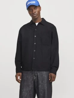 Jack and Jones miestan päällyspaita, JJEURBAN EDGE OVERSHIRT LS SN Black