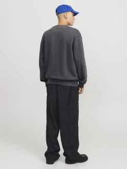 Jack and Jones miesten collegepusero, JJECHARGE FADED SWEAT CREW NECK Castlerock