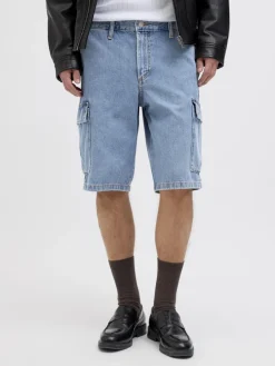 Jack and Jones miesten farkkushortsit, JJIBILL JJWIDE SHORTS Light Blue Denim