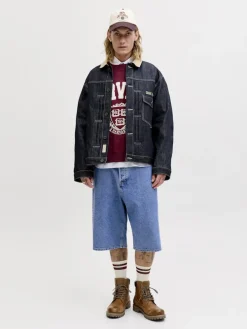 Jack and Jones miesten farkkushortsit JJIRON JJORIGINAL SHORTS SQ 730 SN, Blue Denim