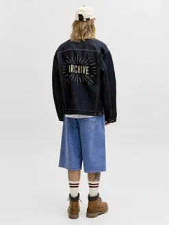 Jack and Jones miesten farkkushortsit JJIRON JJORIGINAL SHORTS SQ 730 SN, Blue Denim