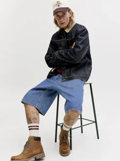 Jack and Jones miesten farkkushortsit JJIRON JJORIGINAL SHORTS SQ 730 SN, Blue Denim