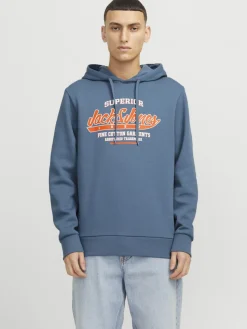 Jack and Jones Miesten Huppari, JJELOGO SWEAT HOODIE NOOS Oceanview