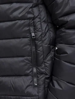 Jack and Jones miesten takki JJEBRADLEY LIGHT PUFFER HOOD NOOS, musta