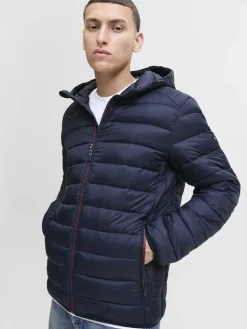 Jack and Jones miesten takki JJEBRADLEY LIGHT PUFFER HOOD NOOS, Sky Captain