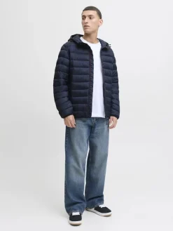 Jack and Jones miesten takki JJEBRADLEY LIGHT PUFFER HOOD NOOS, Sky Captain