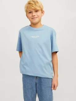 JACK&JONES JUNIOR lasten t-paita, JORVESTERBRO TEE SS CREW NECK Vaaleansininen