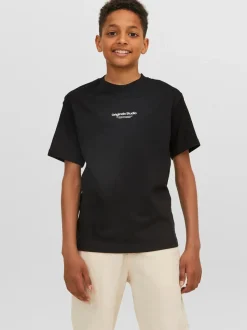 JACK&JONES JUNIOR lasten t-paita, JORVESTERBRO TEE SS CREW NECK Musta