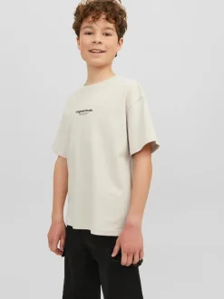 JACK&JONES JUNIOR lasten t-paita, JORVESTERBRO TEE SS CREW NECK Beige