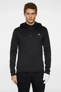 J.Lindeberg miesten huppari, AERIAL FULL ZIP HOOD GOLF Musta
