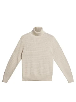 J.Lindeberg Miesten Neule, OLIVEIRO TURTLENECK Luonnonvalkoinen