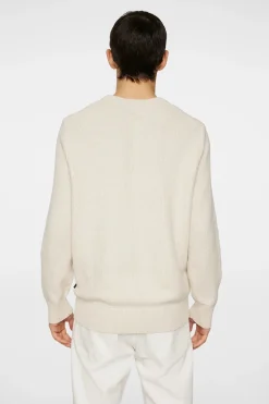 J.Lindeberg miesten neule, ARTHUR KNIT ORG COTTON Luonnonvalkoinen