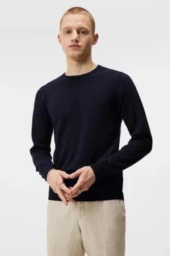 J.Lindeberg Miesten Neulepusero, LYLE MERINO CREW NOS Tummansininen