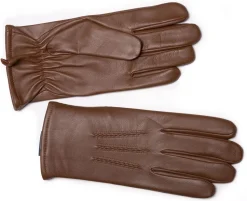 Juhani Mutka käsineet 1206 NAHKAHANSKA FLEECEVUORI, konjakinruskea