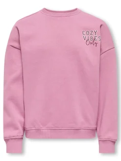 Kids Only lasten collegepaita KOGBILA PRINT O-NECK SWEAT NOOS, vaaleanpunainen