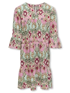Kids Only lasten mekko, KOGGLOW LIFE ALBERTE 3/4 DRESS AOP Monivärinen Kuosi