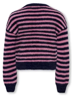 Kids Only lasten neule, KOGNEWPIUMO LS PULLOVER NOOS Raidallinen Pinkki