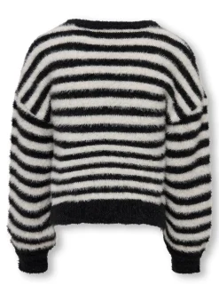 Kids Only lasten neule, KOGNEWPIUMO LS PULLOVER NOOS Raidallinen Musta