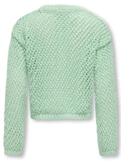 Kids Only lasten neulepusero, KOGDONNA LIFE O-NECK STRUCTURE KNIT Vaaleanvihreä