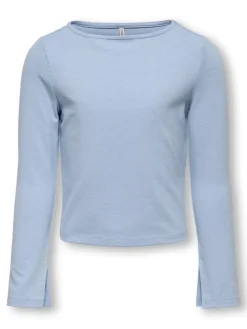 Kids Only lasten paita, KOGFELINA L/S BOATNECK SLIT TOP Vaaleansininen