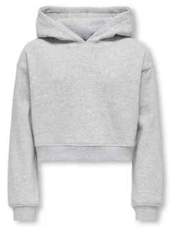 Kids Only lasten svetari, KOGSWEAT LIFE LS HOODIE SHORT Keskiharmaa