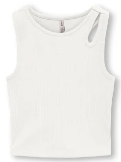 Kids Only lasten toppi, KOGNESSA LIFE S/L CUT OUT TOP Valkoinen