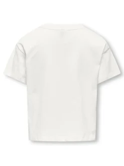 Kids Only lasten t-paita, KOGMAIKEN LIFE CROPHEART SS TOP Valkoinen