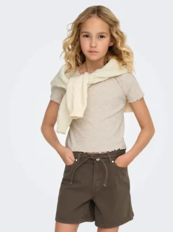 Kids Only lasten t-paita Kognella SS Oneck Top, luonnonvalkoinen