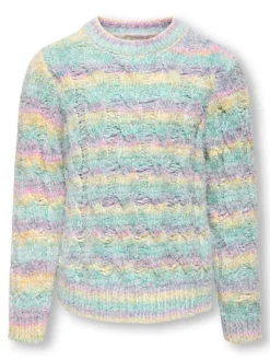 Kids Only neule, KOGJOLIE LS STRUCTURE O-NECK KNIT Monivärinen Kuosi