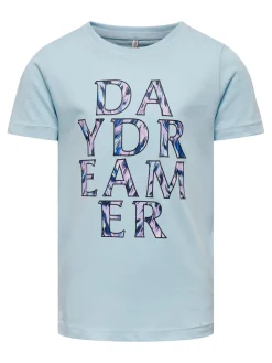 Kids Only t-paita, KOGPHILINE REG SS PRINT TOP BOX Vaaleansininen