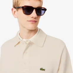 Lacoste miesten collegepaita Classic Fit Polo Collar Ribbed Sweater, luonnonvalkoinen