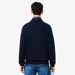 Lacoste miesten collegepaita Classic Fit Polo Collar Ribbed Sweater, tummansininen