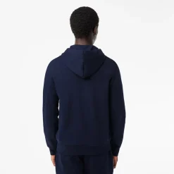 Lacoste Miesten Huppari, LACOSTE REGULAR FIT BRUSHED ZIPPERED Tummansininen
