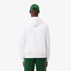 Lacoste Miesten Huppari, LACOSTE REGULAR FIT BRUSHED ZIPPERED Valkoinen