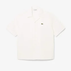 Lacoste miesten kauluspaita, SHORT SLEEVED CASUAL SHIRT Valkoinen