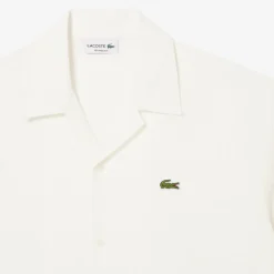 Lacoste miesten kauluspaita, SHORT SLEEVED CASUAL SHIRT Valkoinen
