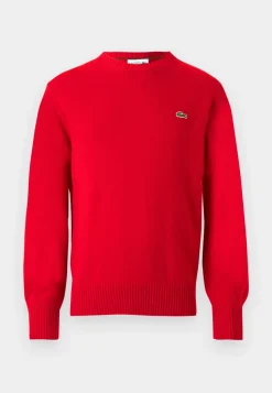 Lacoste miesten neulepusero K MONOCHROME CARDED WOOL NECK SWEATER, punainen