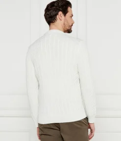 Lacoste miesten neulepusero Cable Knit Cotton Sweater, valkoinen