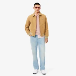 Lacoste miesten neulepusero K MONOCHROME CARDED WOOL NECK SWEATER, vaaleanpunainen