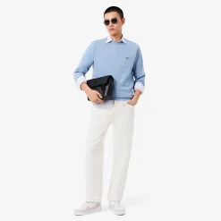 Lacoste miesten neulepusero Brushed Cotton Fleex Jogger Sweatshirt, vaaleansininen