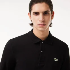 Lacoste Miesten Pikeepaita, LONG SLEEVED COTTON POLO Musta