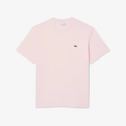 Lacoste miesten t-paita, MID WEIGHT COTTON JERSEY T-SHIRT Vaaleanpunainen