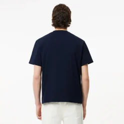 Lacoste Miesten T-Paita, MID WEIGHT COTTON JERSEY T-SHIRT NOS Tummansininen